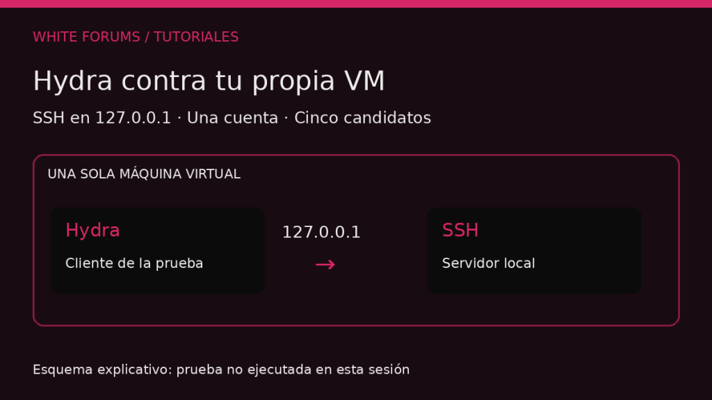 Hydra y SSH en la misma máquina virtual, conectados mediante 127.0.0.1